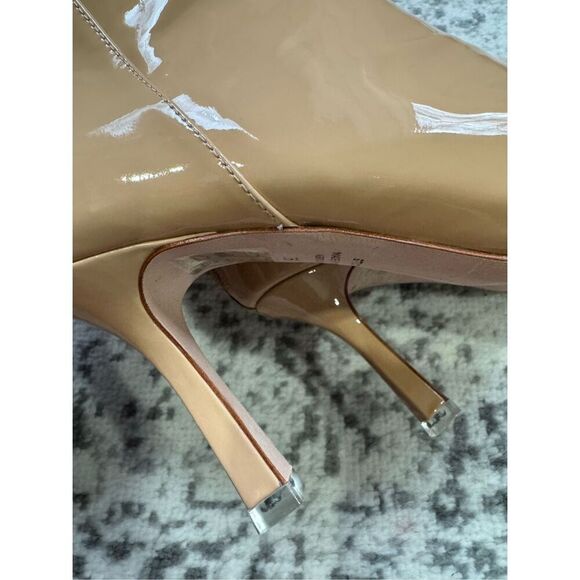 BLACK SUEDE STUDIO Laura in Porcini Patent Ankle Heeled Bootie - Picture 7 of 14